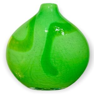 Modern Lime Green Blown Glass Vase